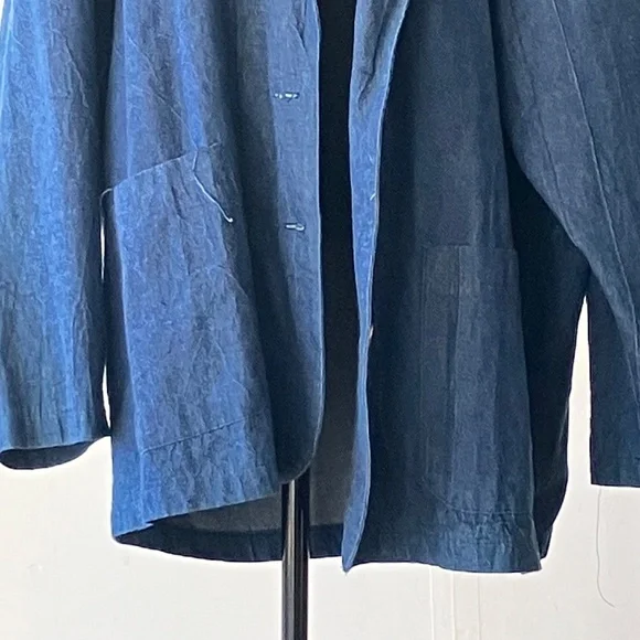 Medium Dark Blue Denim Oversized Blazer - Picture 5 of 12